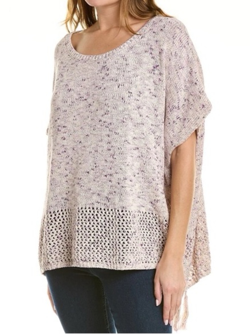 Johnny Was marled knit poncho sweater